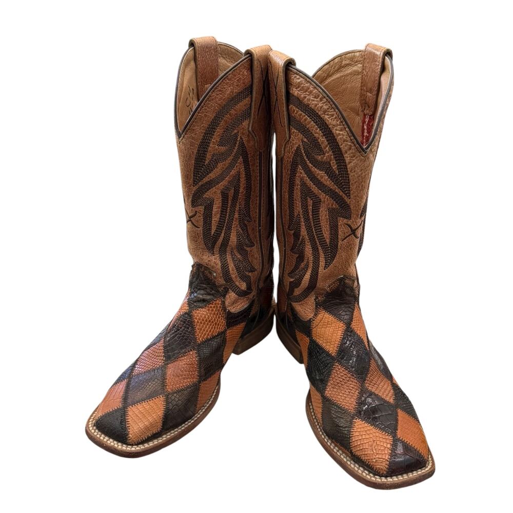 Twisted X MRAL002 Rancher Caiman Patchwork Cowboy Boots Women’s 6.5B - Picture 4 of 9